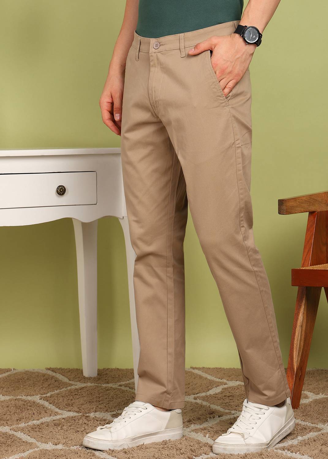 FUBAR Men Slim Fit Grey Cotton Trousers - Image 2