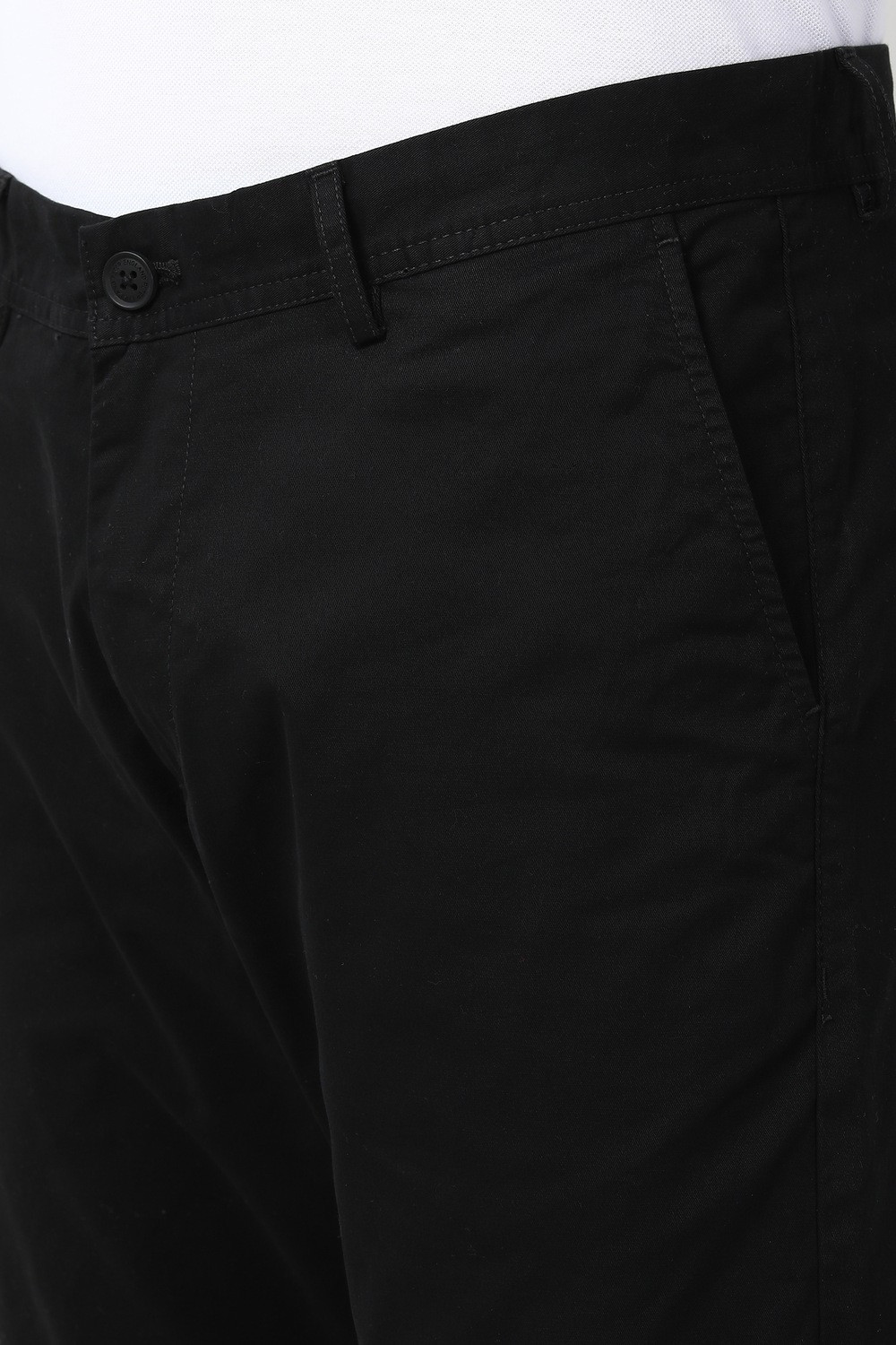 Image of PETER ENGLAND Slim Fit Men Black Trousers