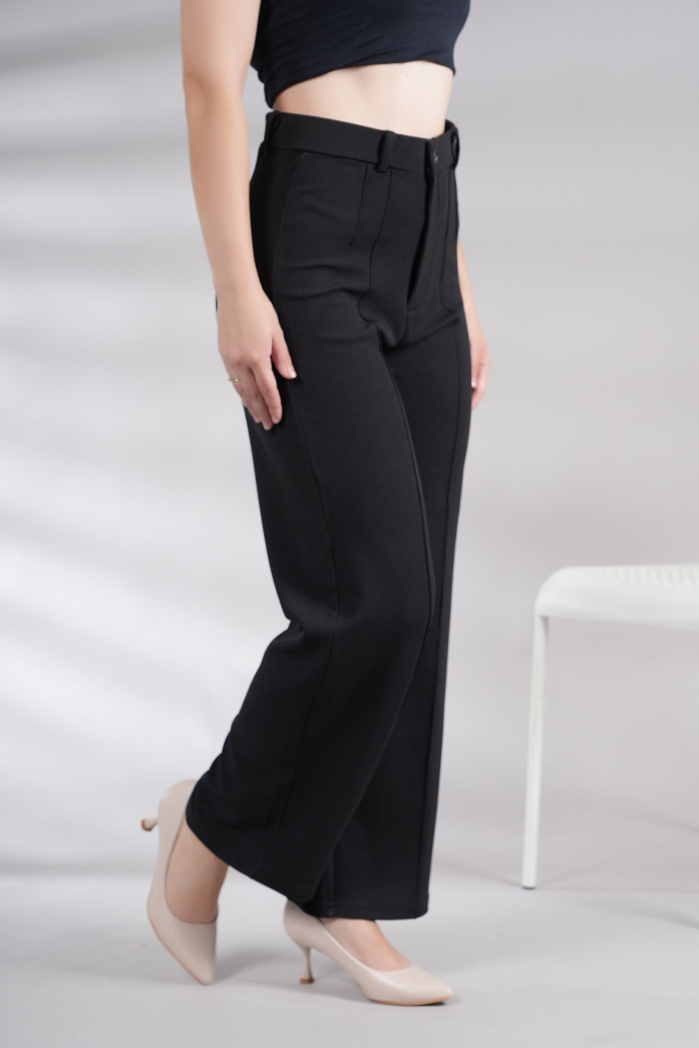 Image of MISS BALIKA Straight Fit Women Black Trousers