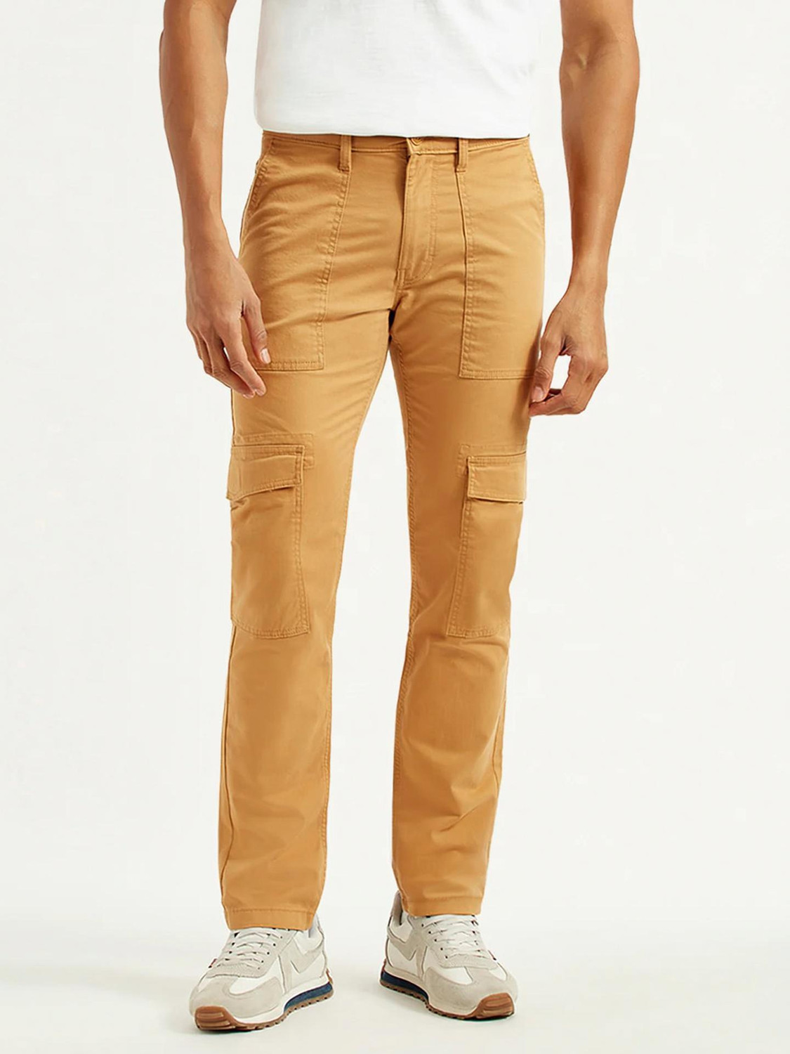 Image of LEVI'S 511 Men Slim Fit Brown Pure Cotton Trousers