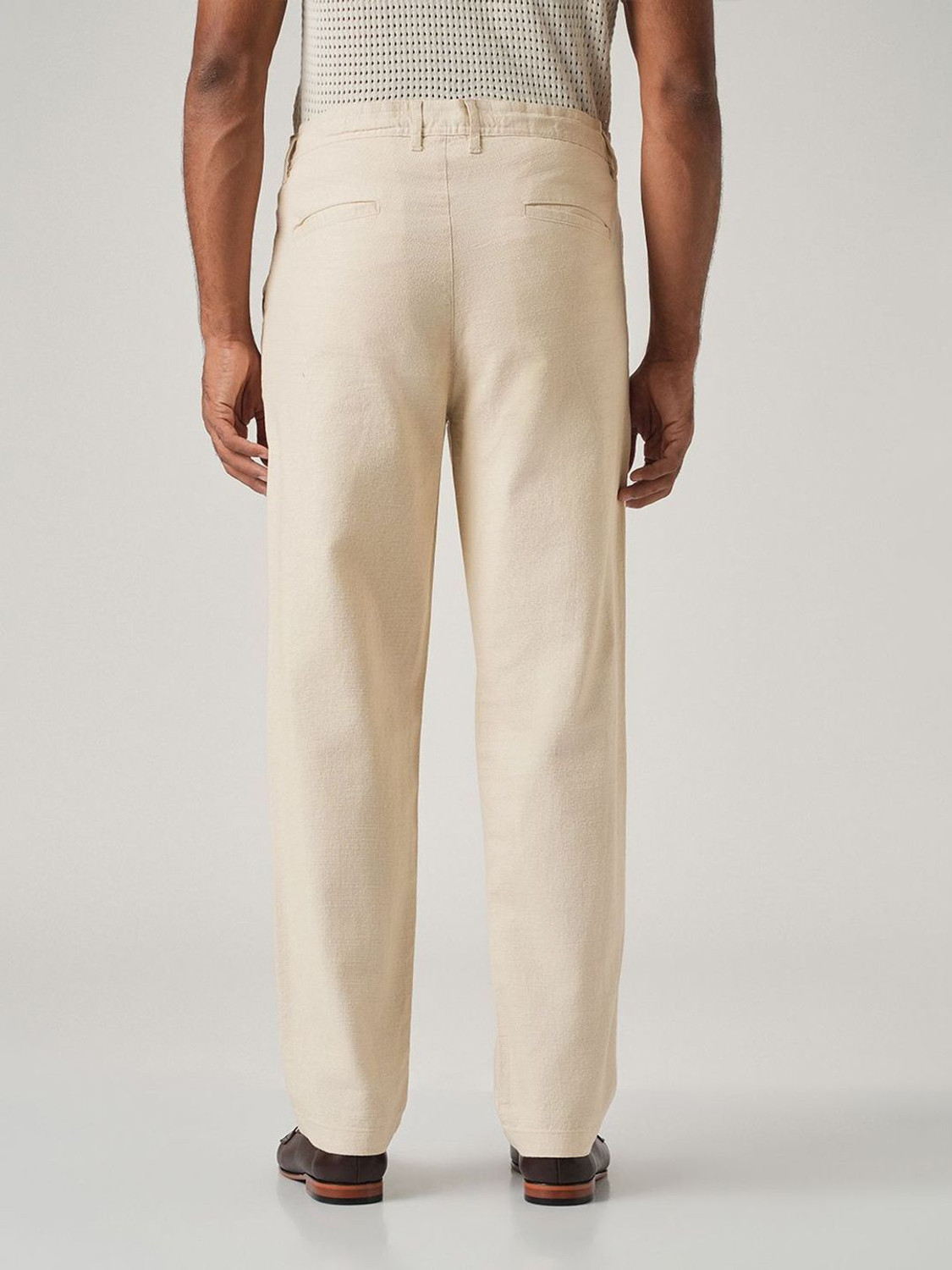Image of Banana Club Relaxed Men Cream Trousers