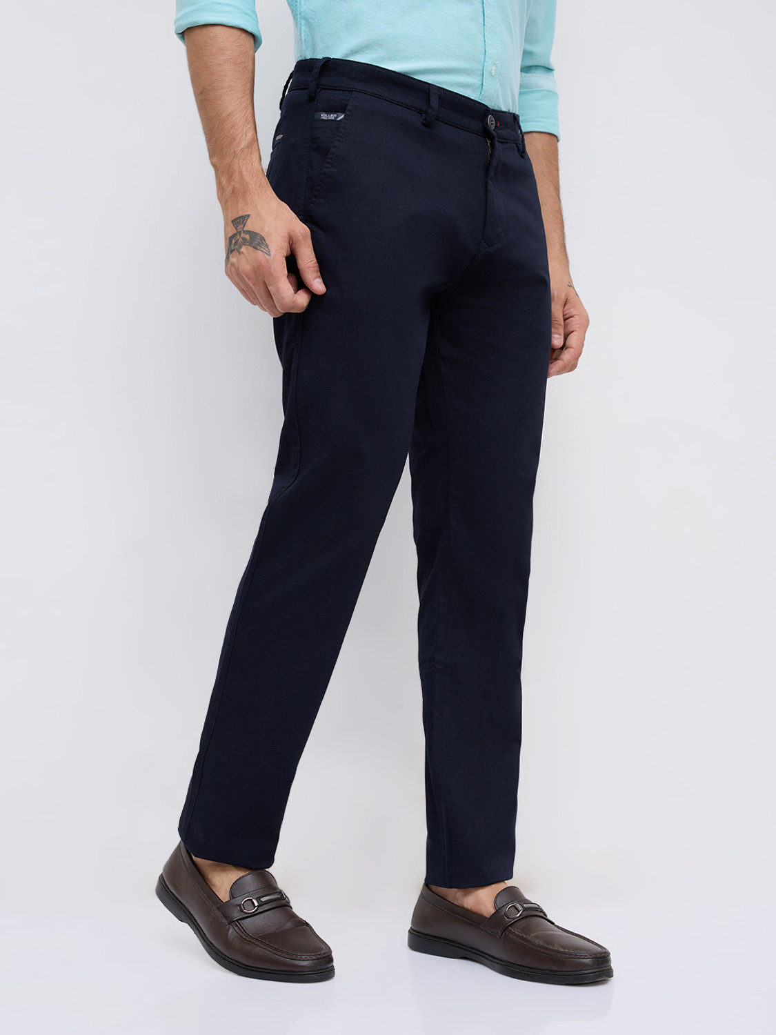 Image of KILLER Slim Fit Men Dark Blue Trousers