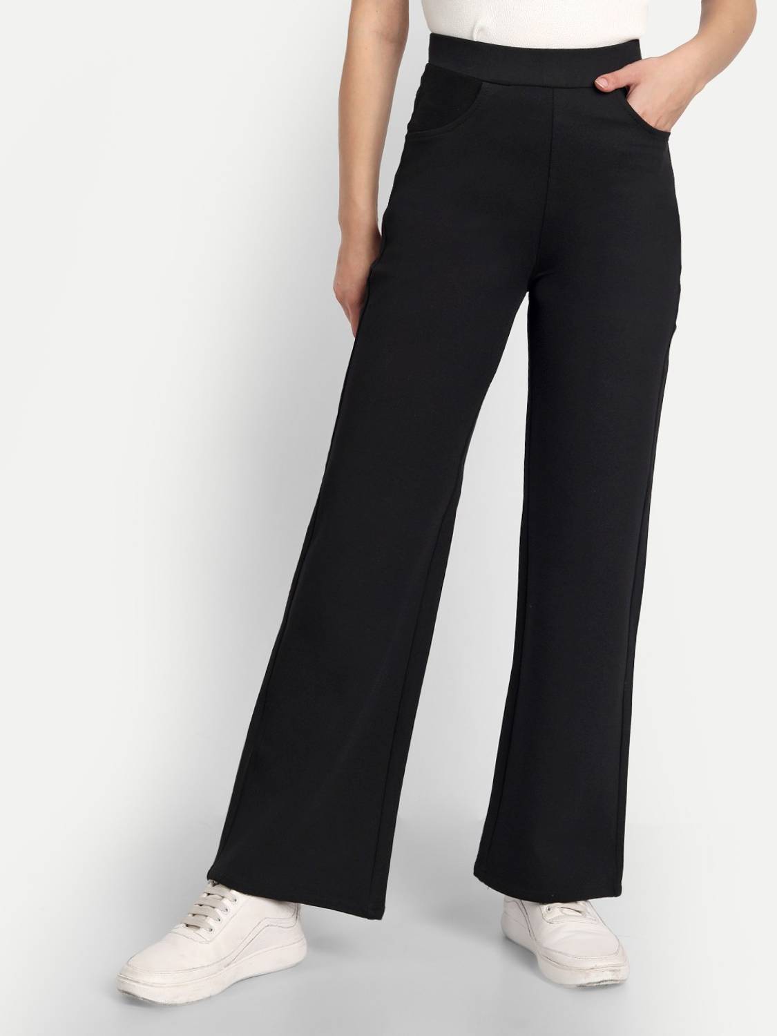 Broadstar Relaxed Women Black Trousers