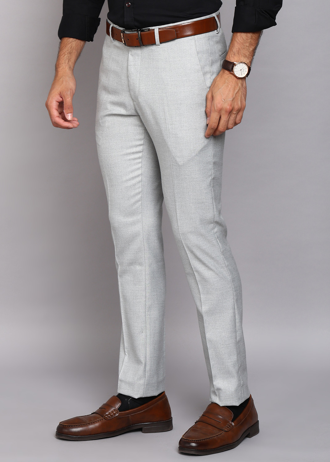 Image of KILLER Slim Fit Men Grey Trousers
