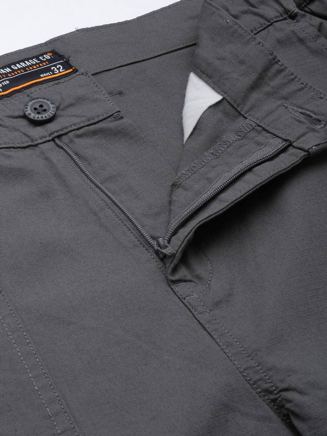 The Indian Garage Co. Men Grey Trousers Regular Fit - Image 4