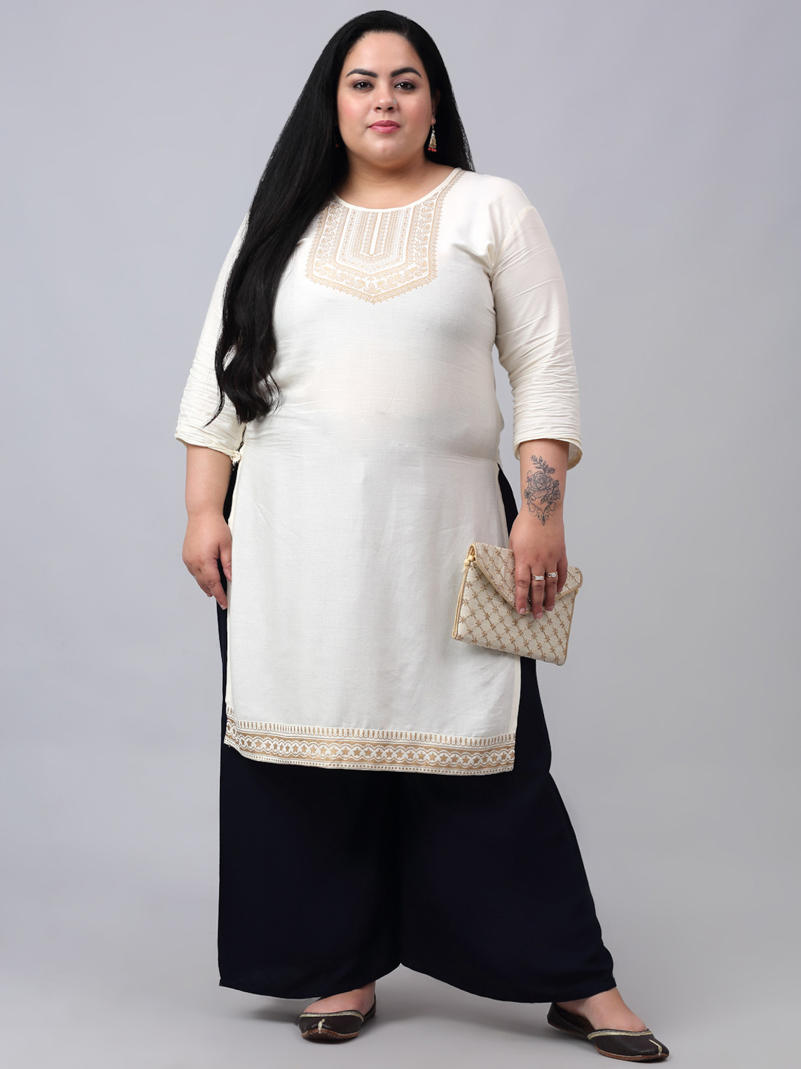 Image of Style Access Regular Fit Women Black Trousers