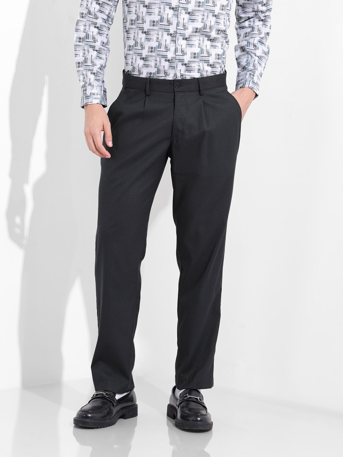 Image of The Indian Garage Co. Regular Fit Men Blue Trousers