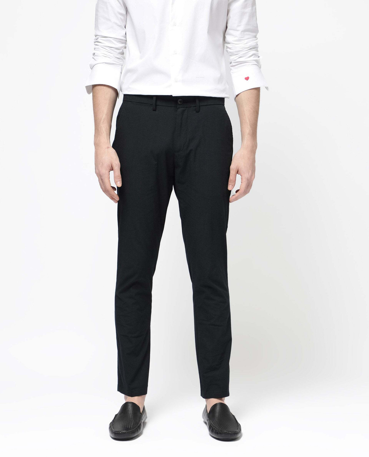 Image of RARE RABBIT Regular Fit Men Dark Blue Trousers