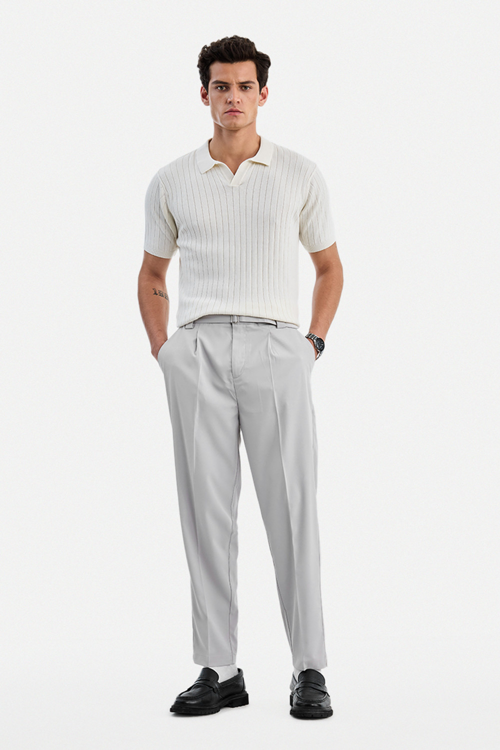 Image of Snitch Relaxed Men Grey Trousers