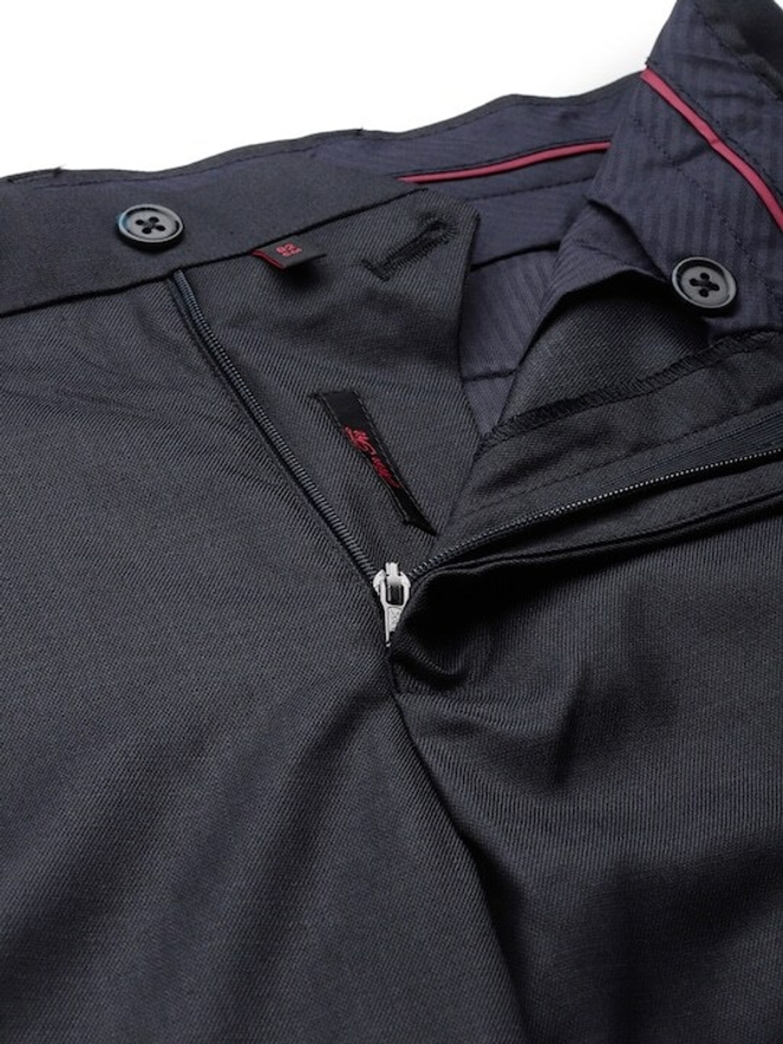 Image of Raymond Slim Fit Men Dark Blue Trousers