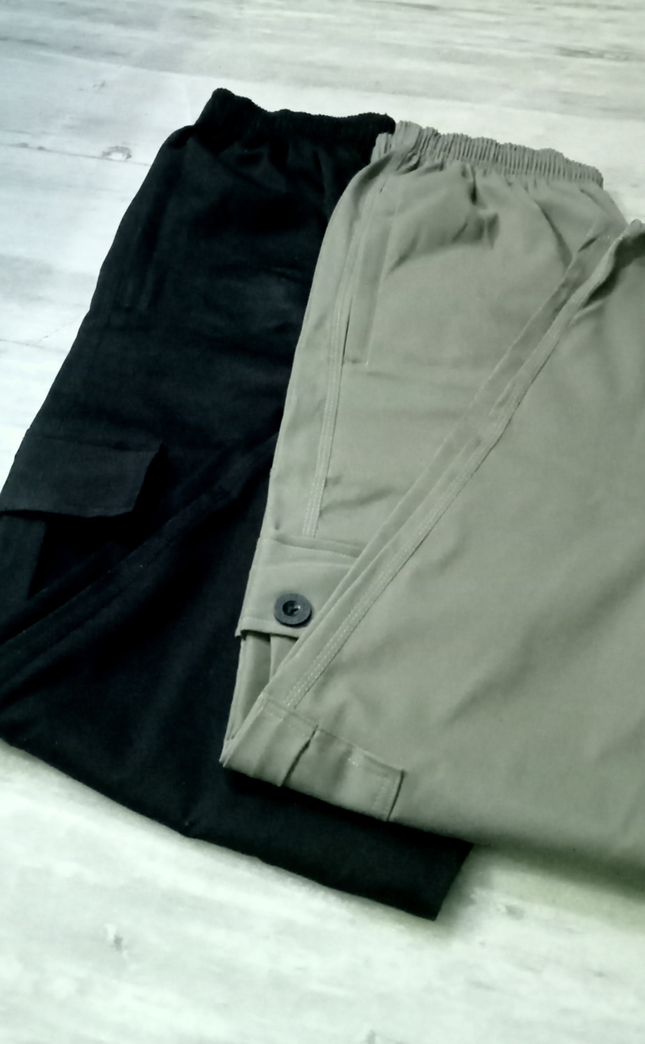 Image of rj collection Pack of 2 Men Regular Fit Black, Green Cotton Blend Trousers
