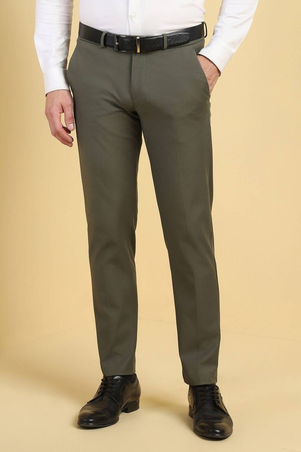 Allen Solly Regular Fit Men Green Trousers