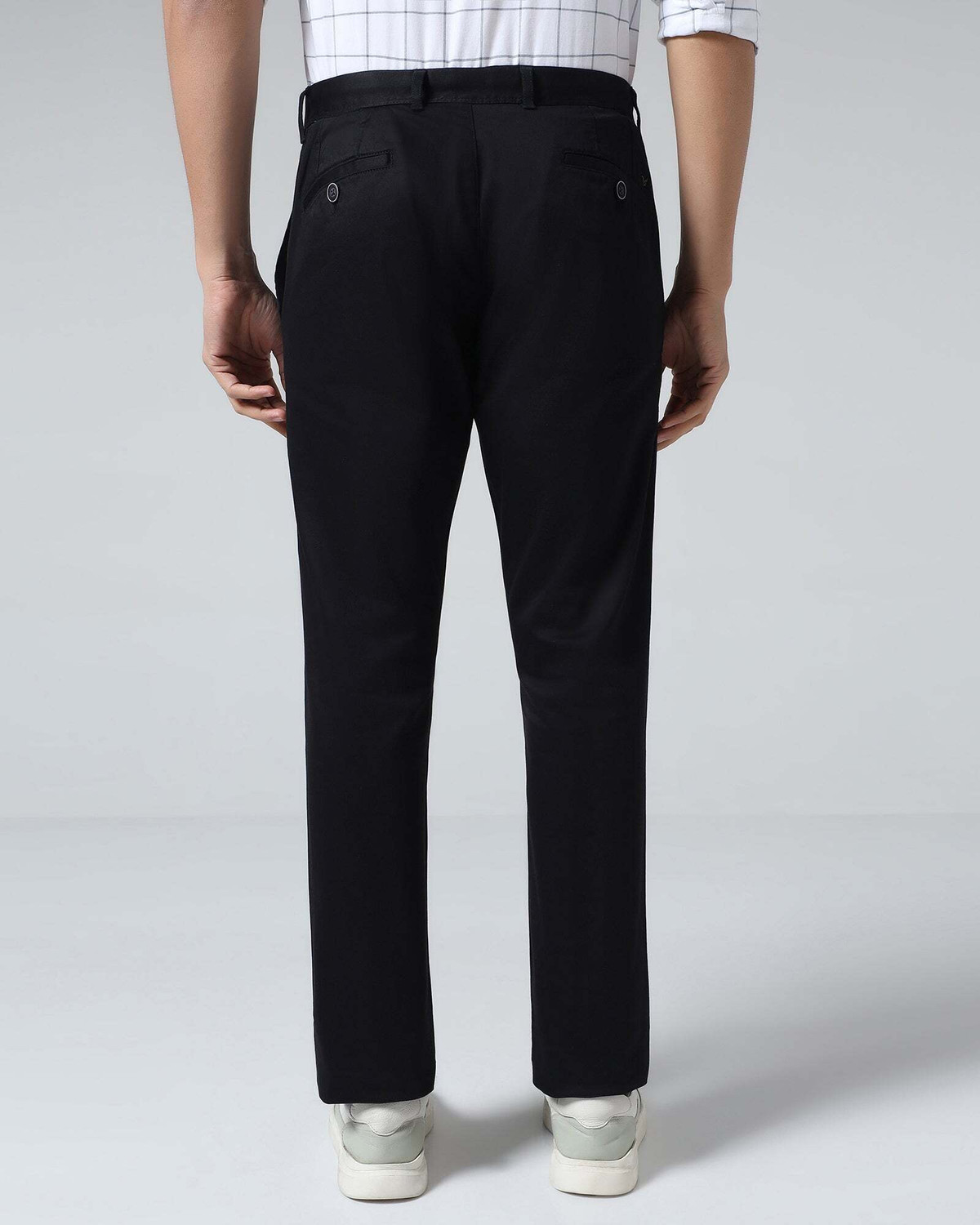 Image of Blackberrys Regular Fit Men Black Trousers