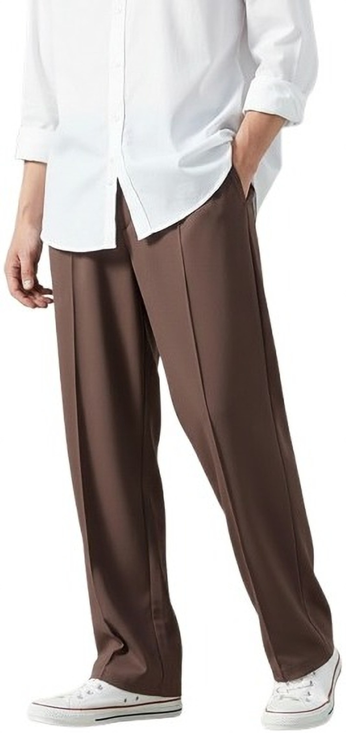 Image of SAVAYO Loose Fit Men Brown Trousers