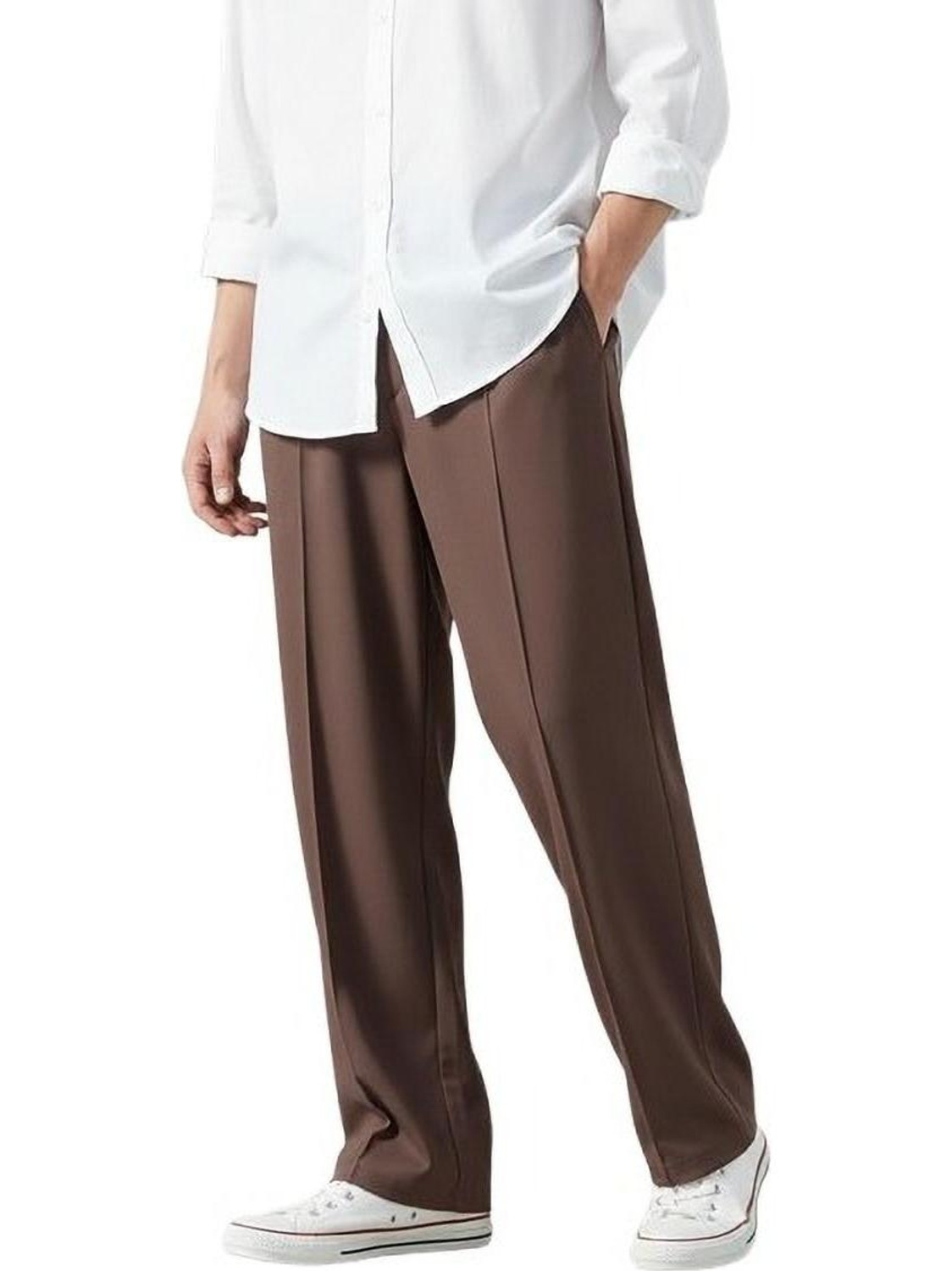 Image of SAVAYO Loose Fit Men Brown Trousers