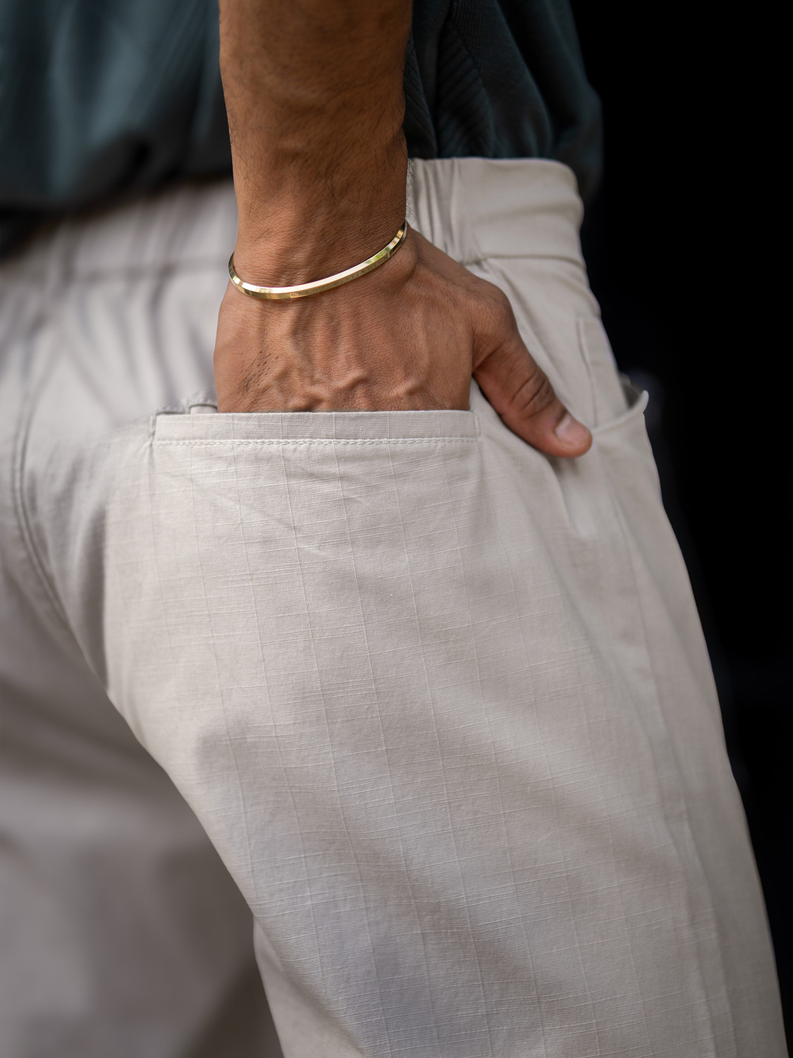 Image of MANIAC Regular Fit Men Beige Trousers