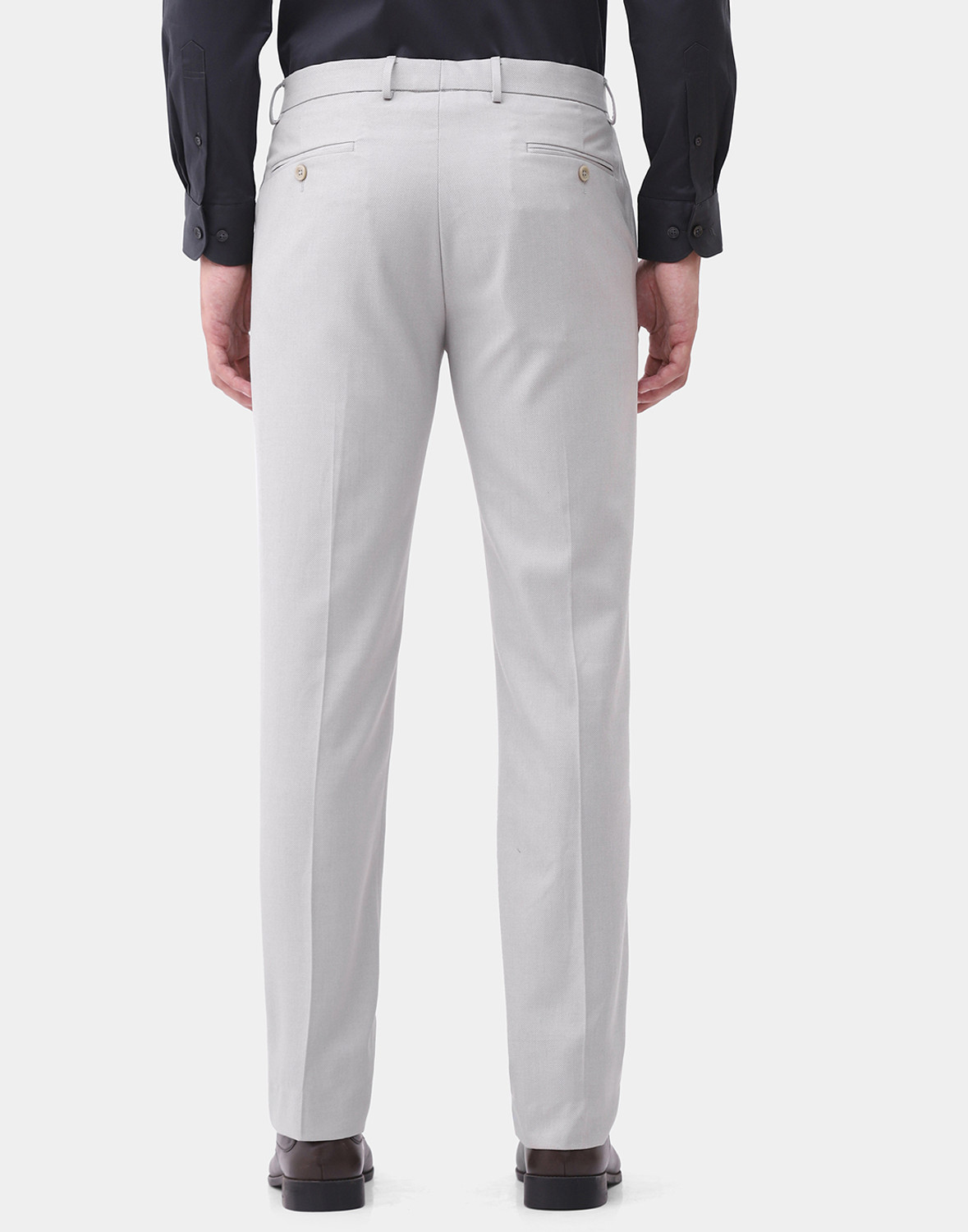 Image of Blackberrys Slim Fit Men Grey Trousers