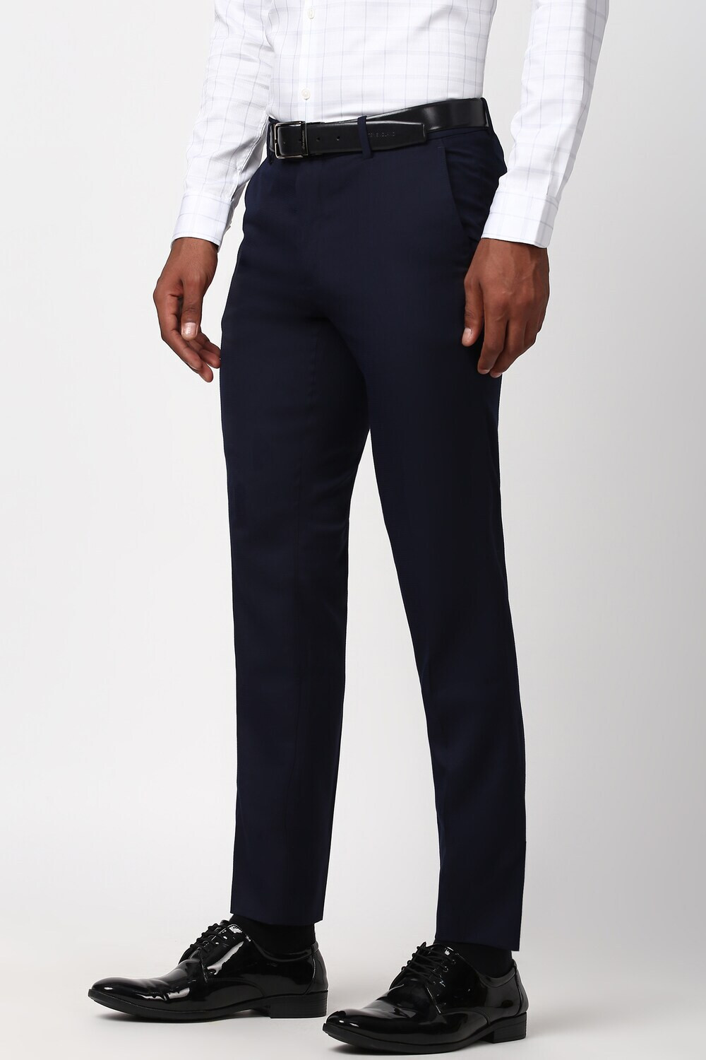 Image of PETER ENGLAND Slim Fit Men Blue Trousers