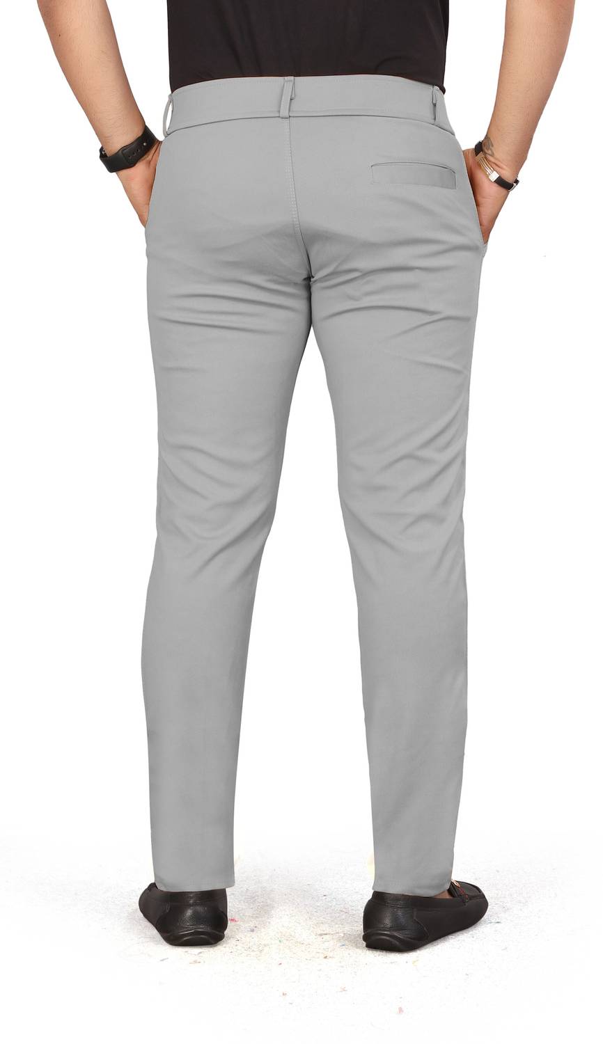 MONAPARA Slim Fit Men Grey Trousers - Image 2
