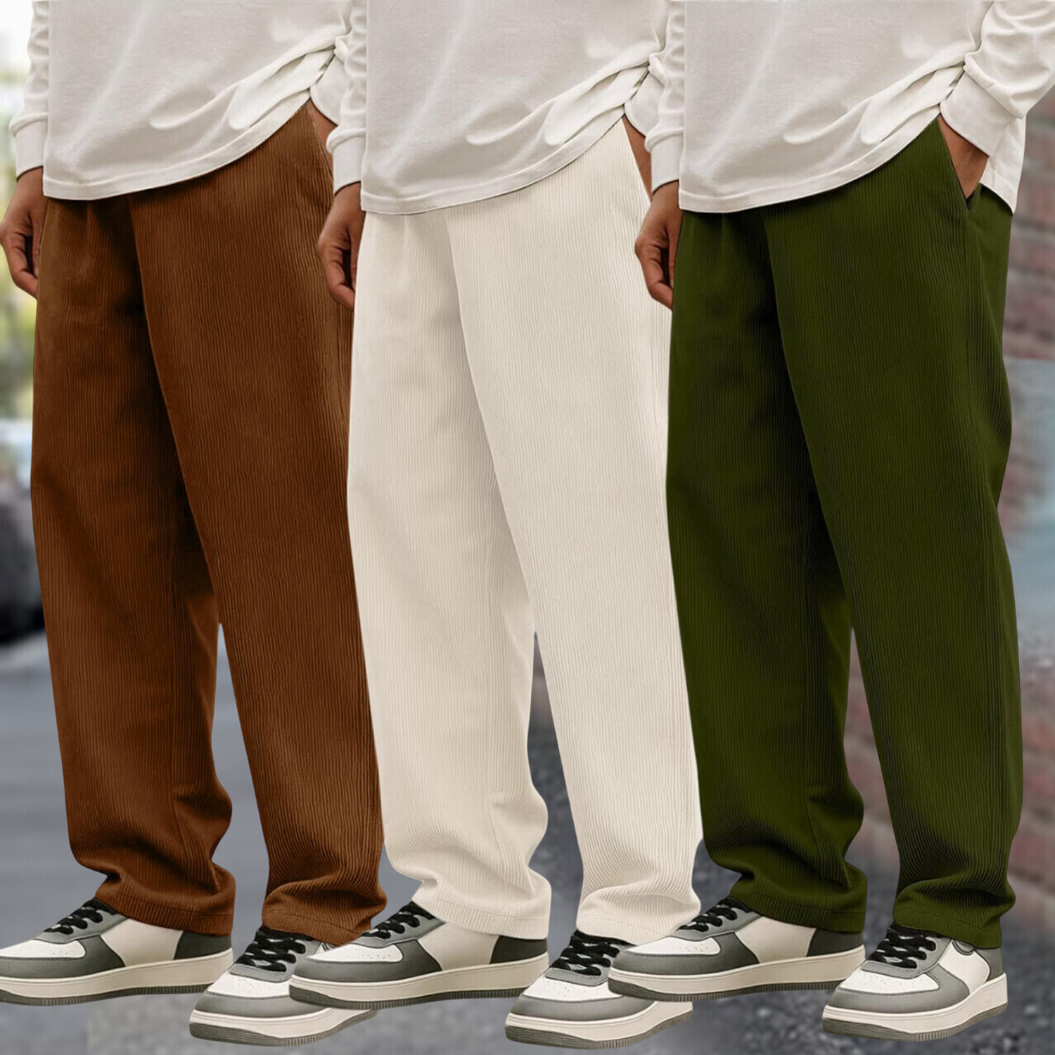 Image of METRONAUT Relaxed Men Multicolor Trousers