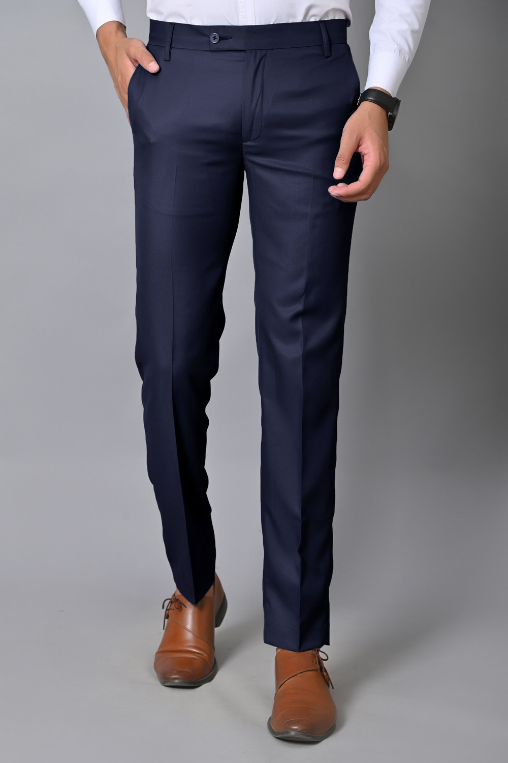 Image of Mensfuture Regular Fit Men Blue Trousers