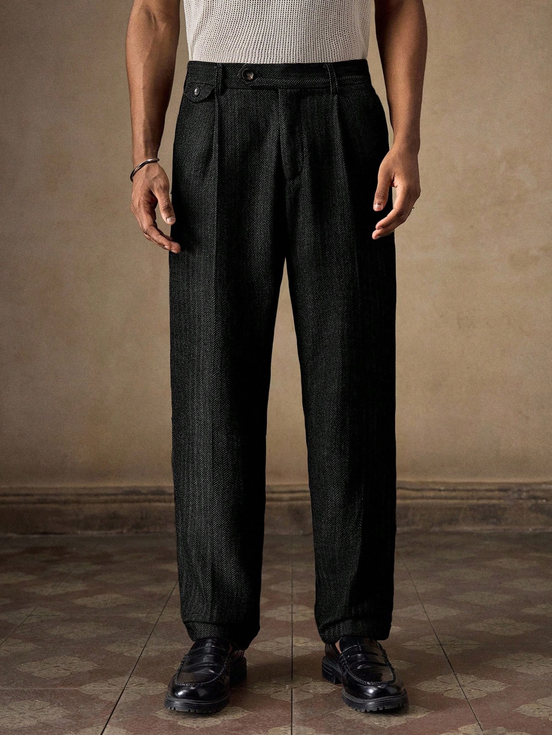 Image of R.Code by The Roadster Life Co. Regular Fit Men Black Trousers
