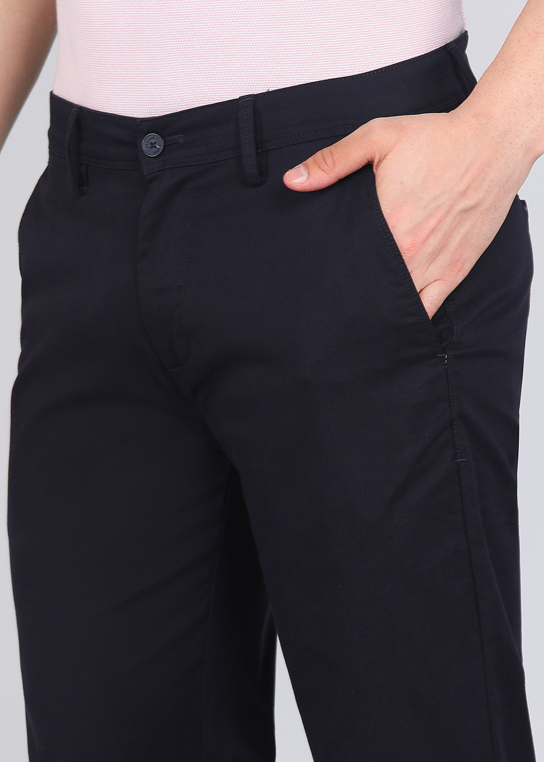 Image of PETER ENGLAND Regular Fit Men Blue Trousers