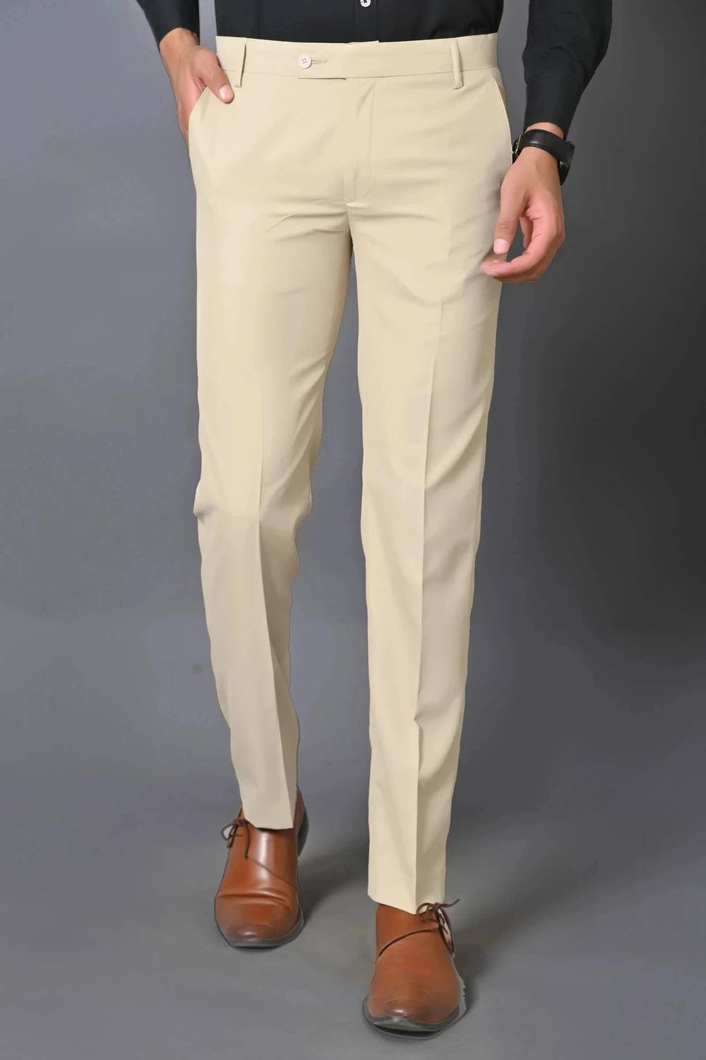 El Cielo Regular Fit Men Beige Trousers