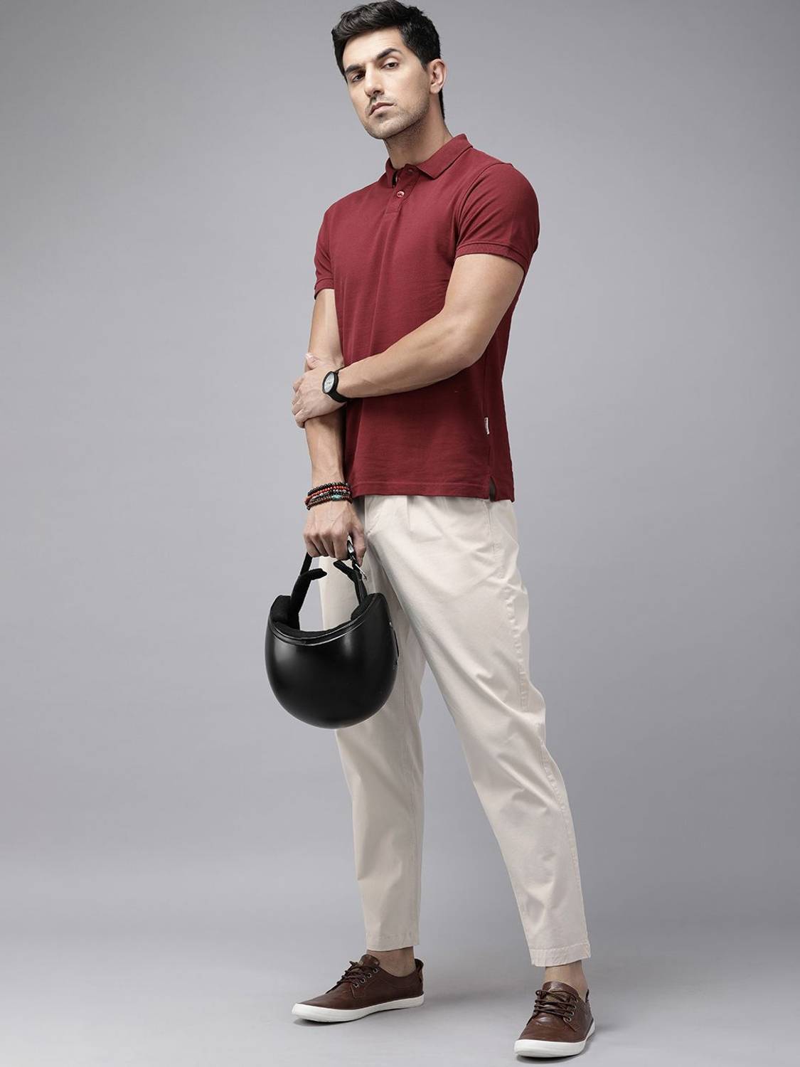 Roadster Regular Fit Men Beige Trousers - Image 5