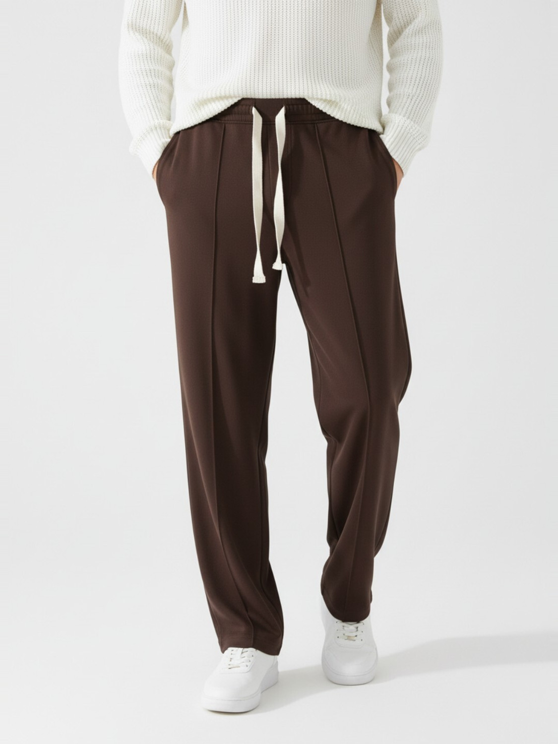 Image of Rawlane Regular Fit Men Brown Trousers