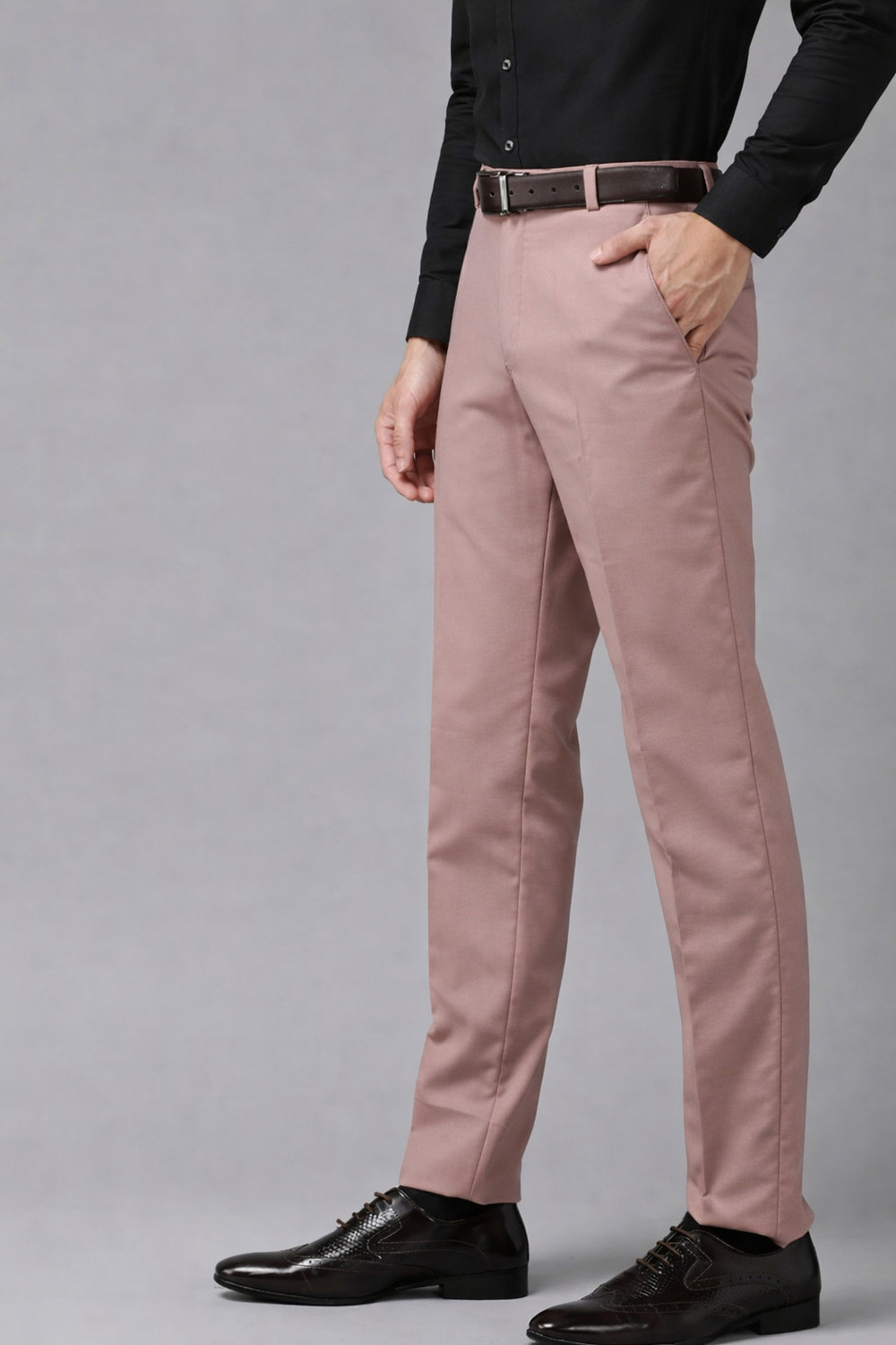 Image of PROVOGUE Slim Fit Men Pink Trousers