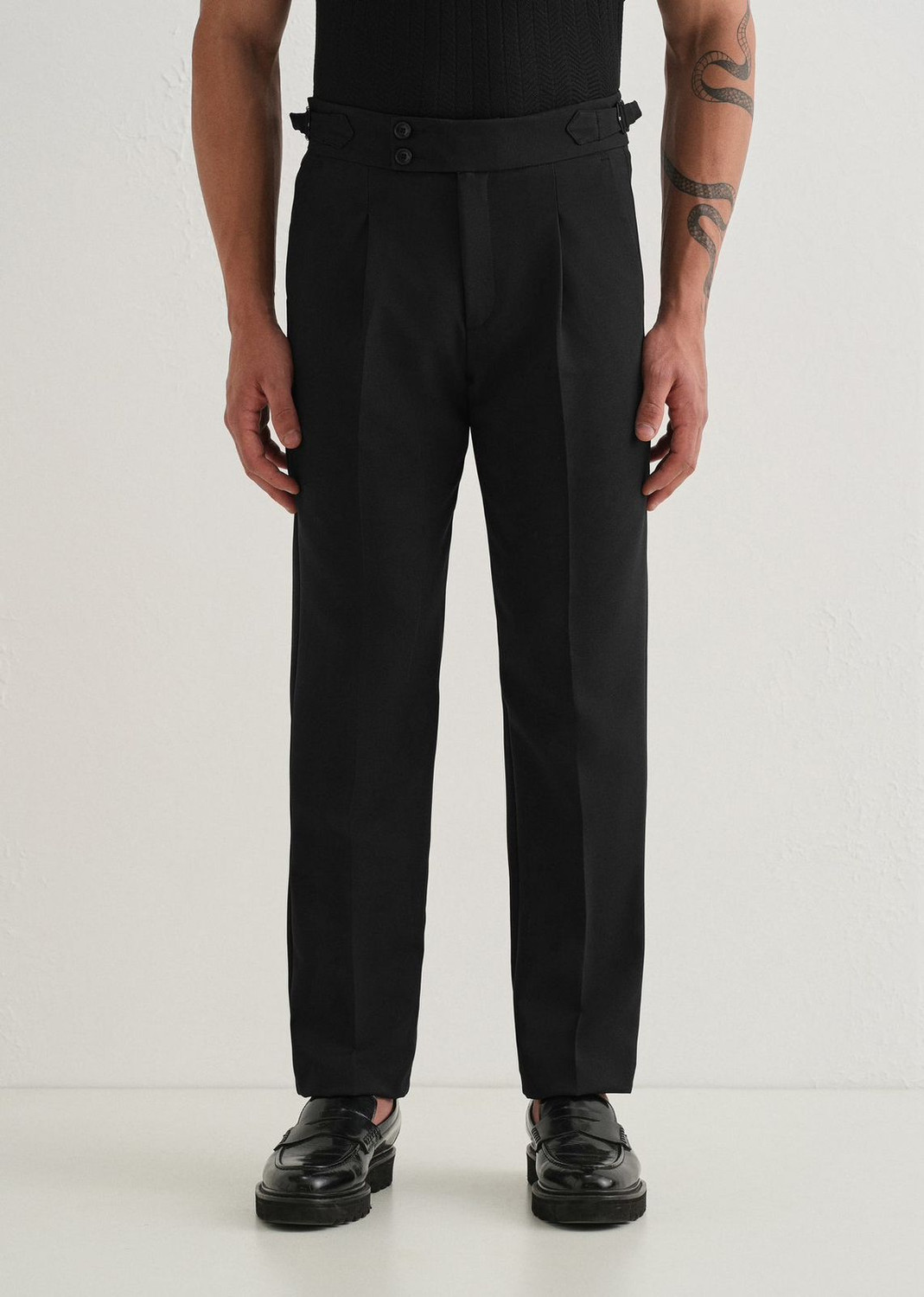 Image of SKENJEL Relaxed Men Black Trousers