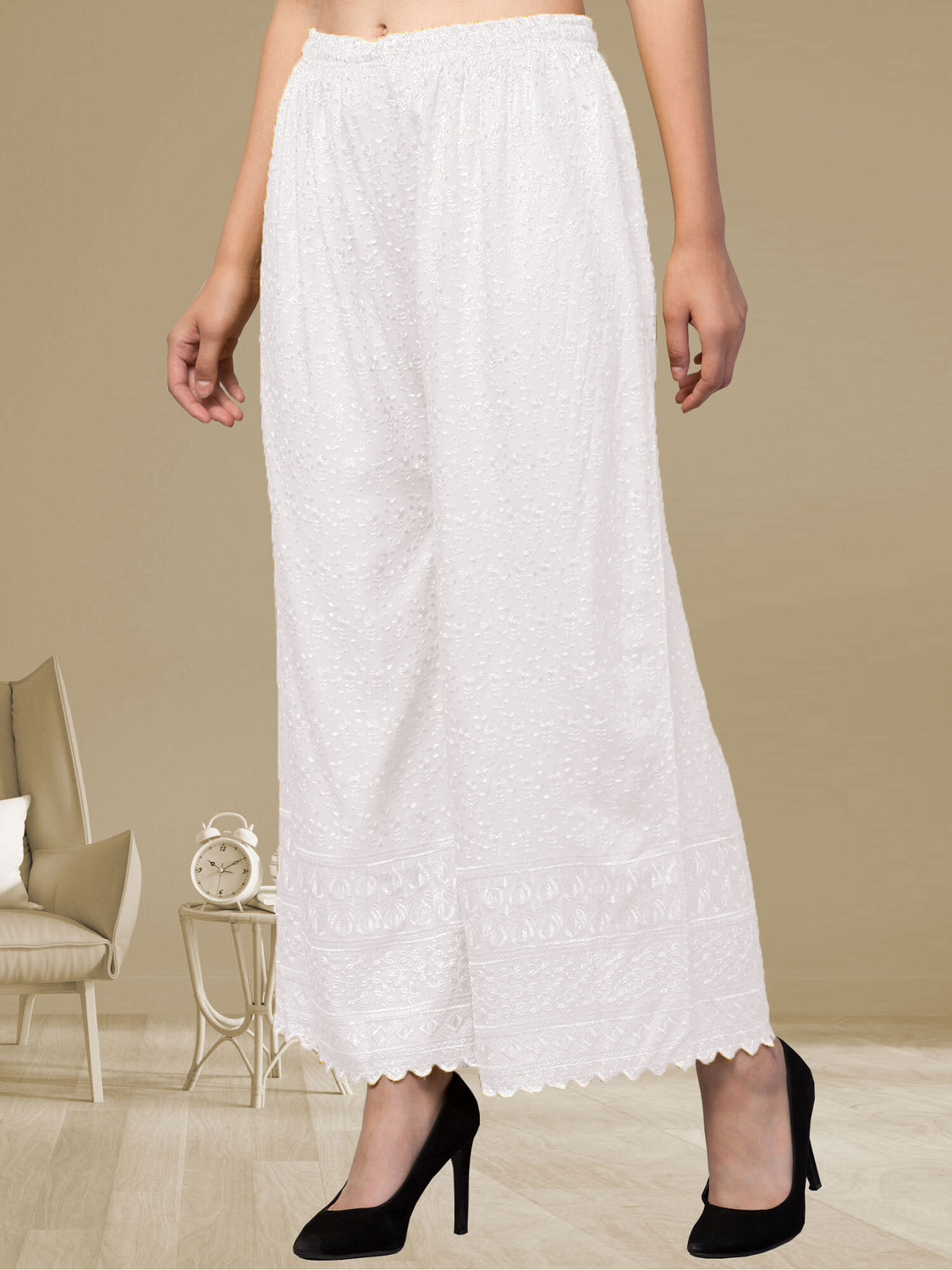 Image of FamBee Relaxed Women White Trousers