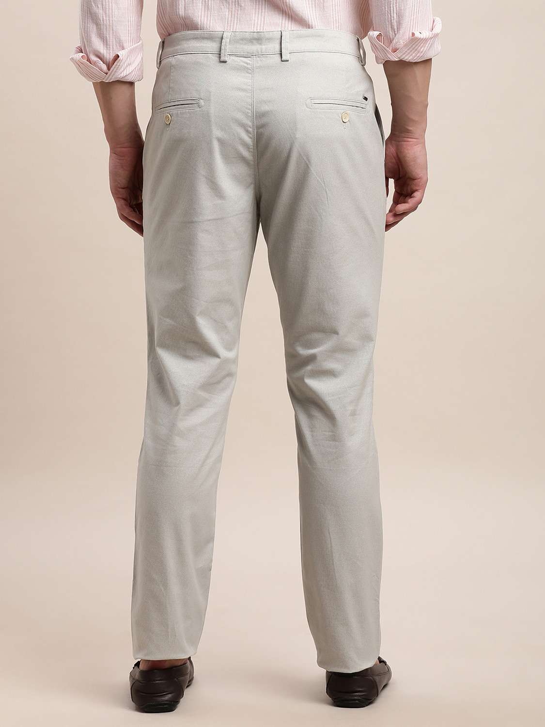 Image of TURTLE Slim Fit Men Grey Trousers