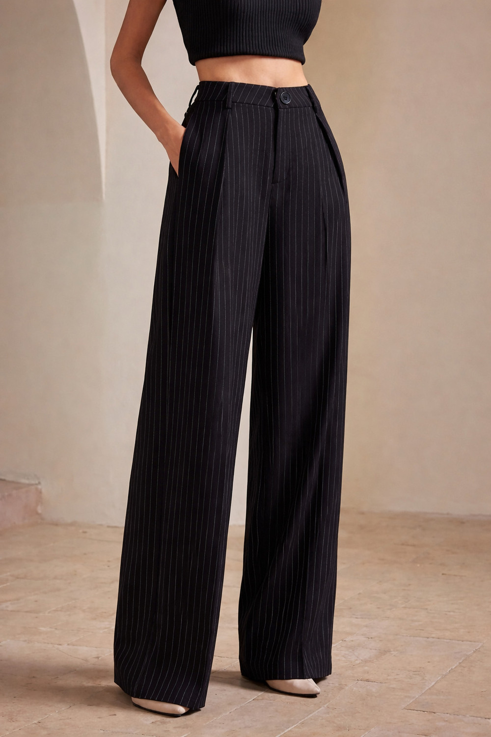 Image of KOTTY Relaxed Women Black Trousers
