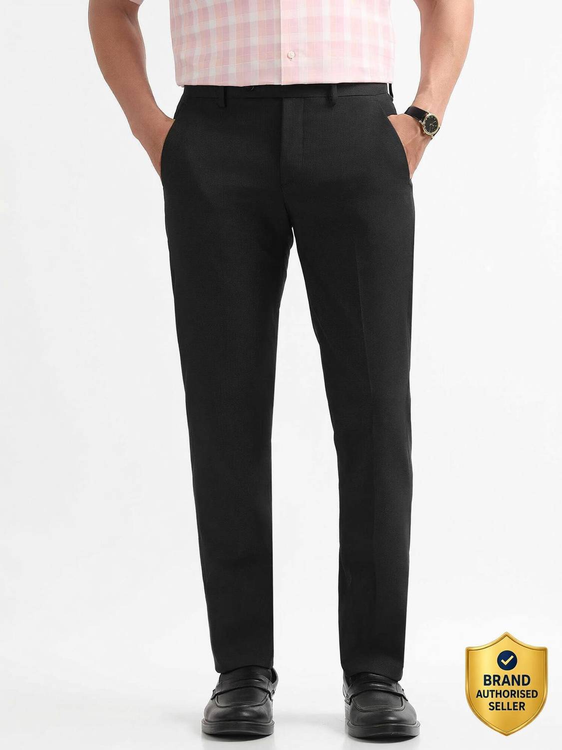 ARROW Slim Fit Men Black Trousers