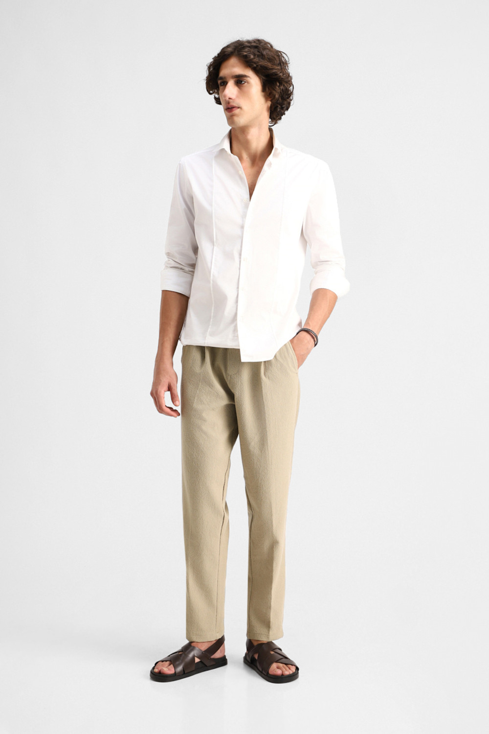 Image of Snitch Relaxed Men Beige Trousers