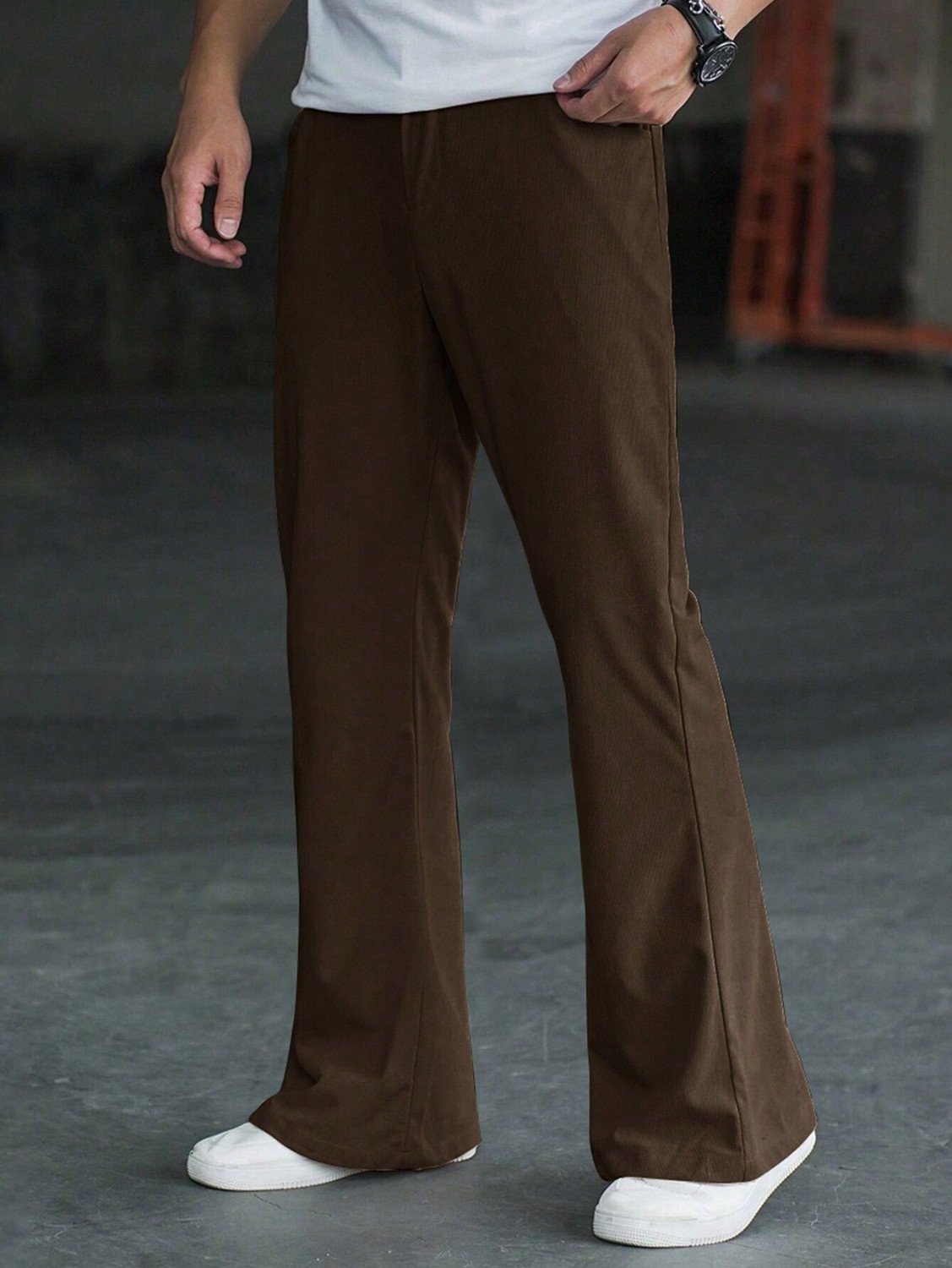 Image of Plus91 Loose Fit Men Brown Trousers