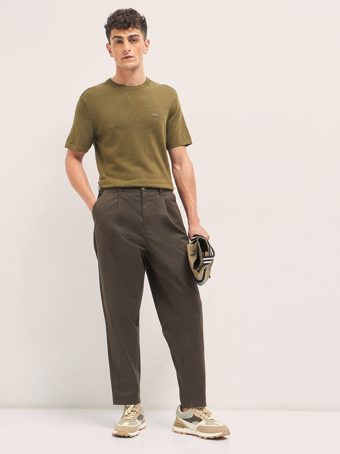Image of THE BEAR HOUSE Regular Fit Men Brown Trousers