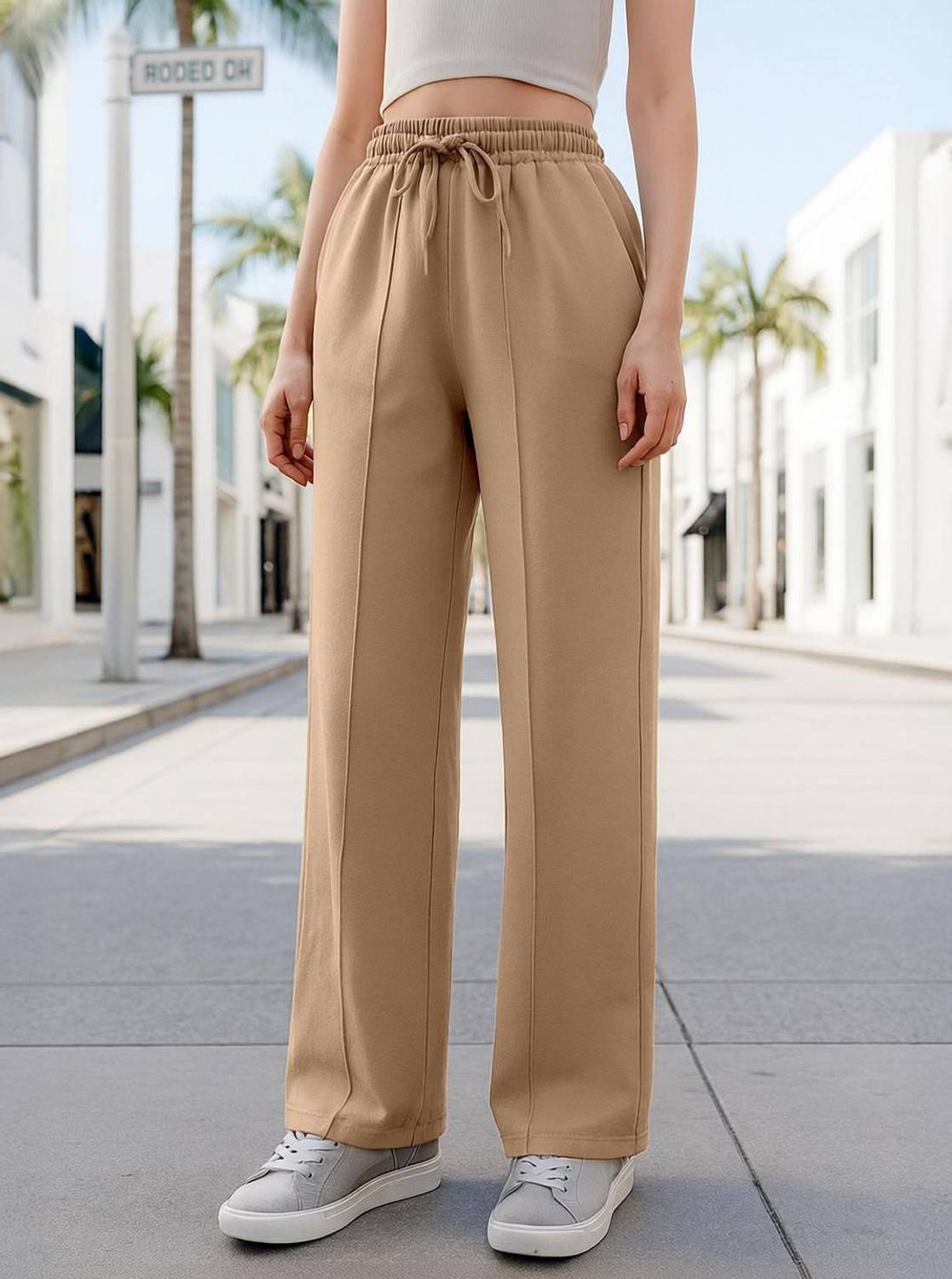 BEWAKOOF Regular Fit Women Brown Trousers