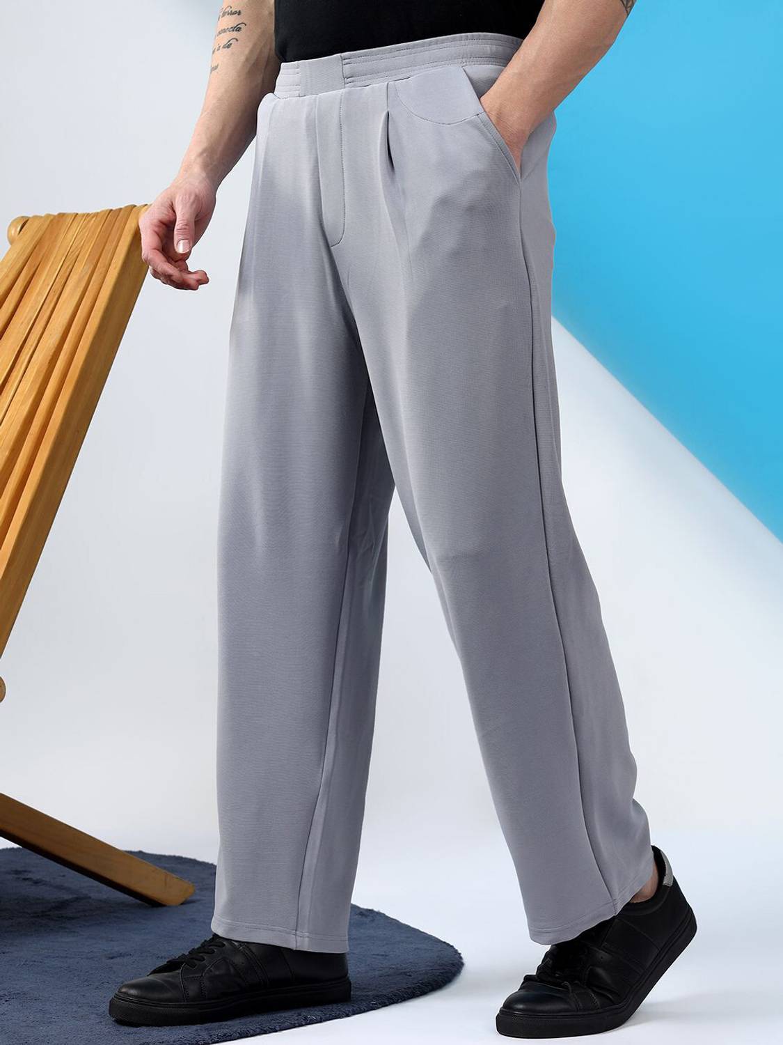 KOTTY Relaxed Men Light Blue Trousers - Image 2