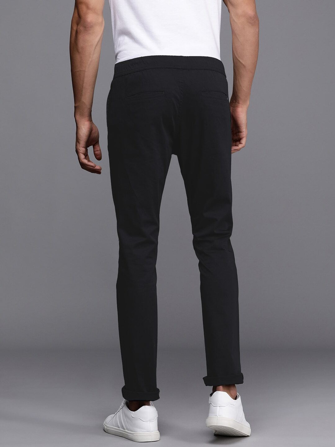Image of WROGN Slim Fit Men Black Trousers