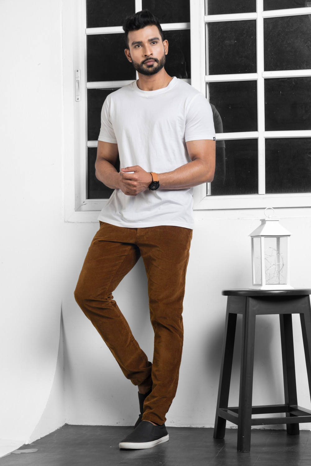 Image of BELANO Slim Fit Men Brown Trousers