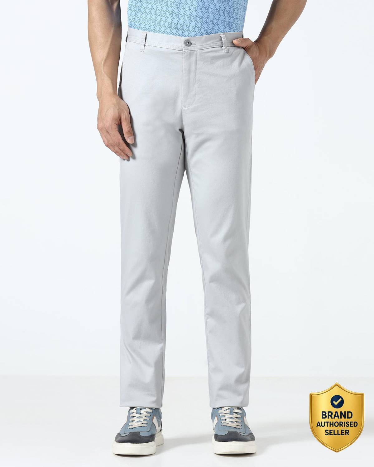Blackberrys Regular Fit Men Grey Trousers