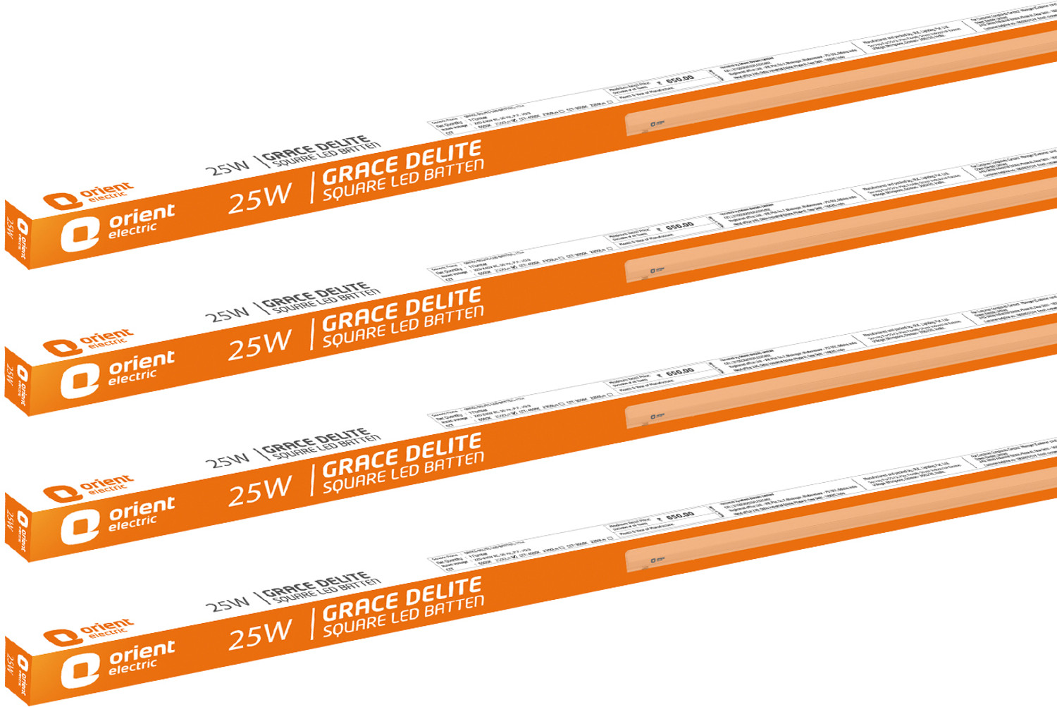 Image of Orient Electric Grace Delite Ultra Slim 25W Batten, Highly Efficient & Surge Protection 25 W 110 cm Tube Light (White, Pack of 4)