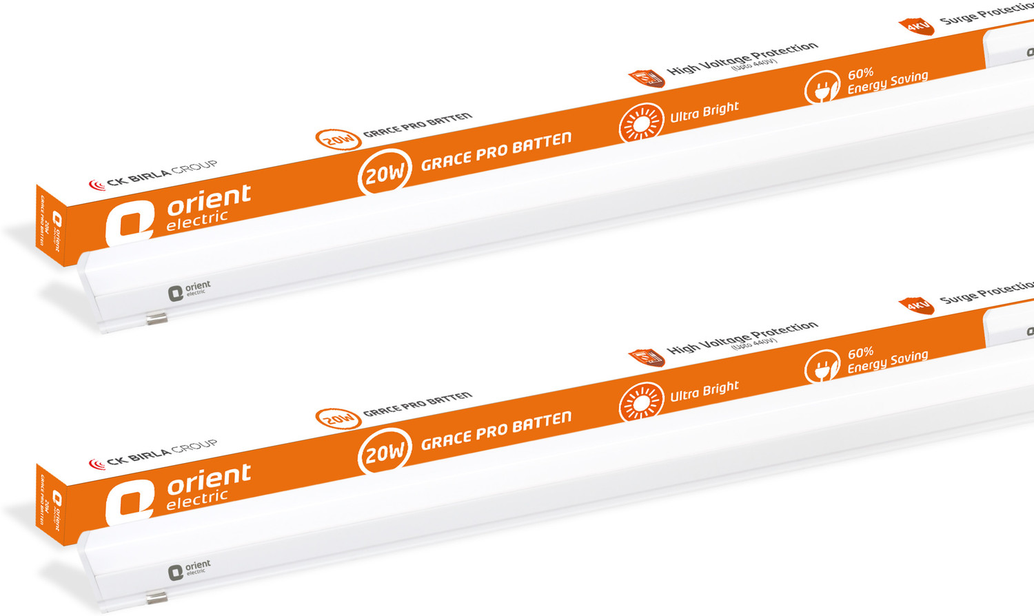 Image of Orient Electric Grace Pro 20 W 110 cm Tube Light (White, Pack of 2)