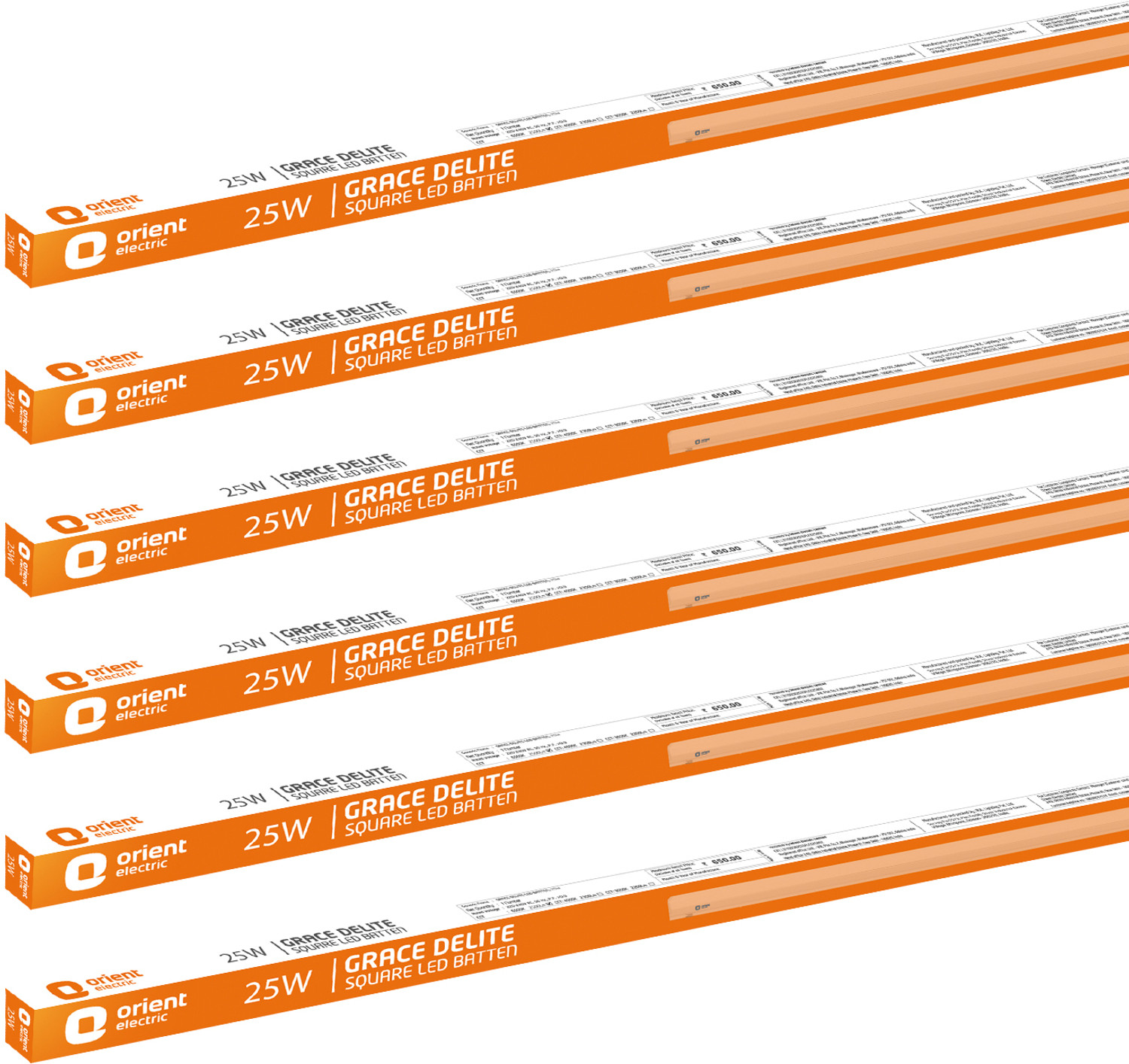Image of Orient Electric Grace Delite Ultra Slim 25W Batten, Highly Efficient &Surge Protection 25 W 110 cm Tube Light (White, Pack of 6)
