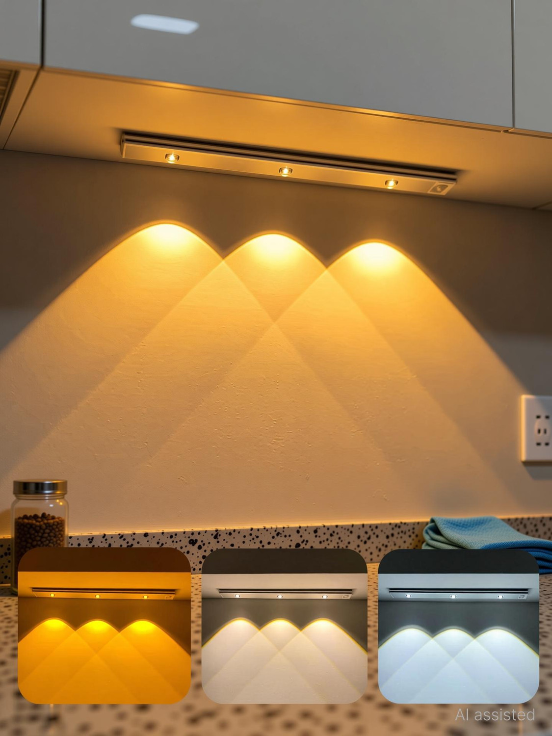 Image of RJD1114 LED Under Cabinet Light with Motion Sensor, USB Rechargeable - 40cm, Warm Yellow 5 W 40 cm Tube Light