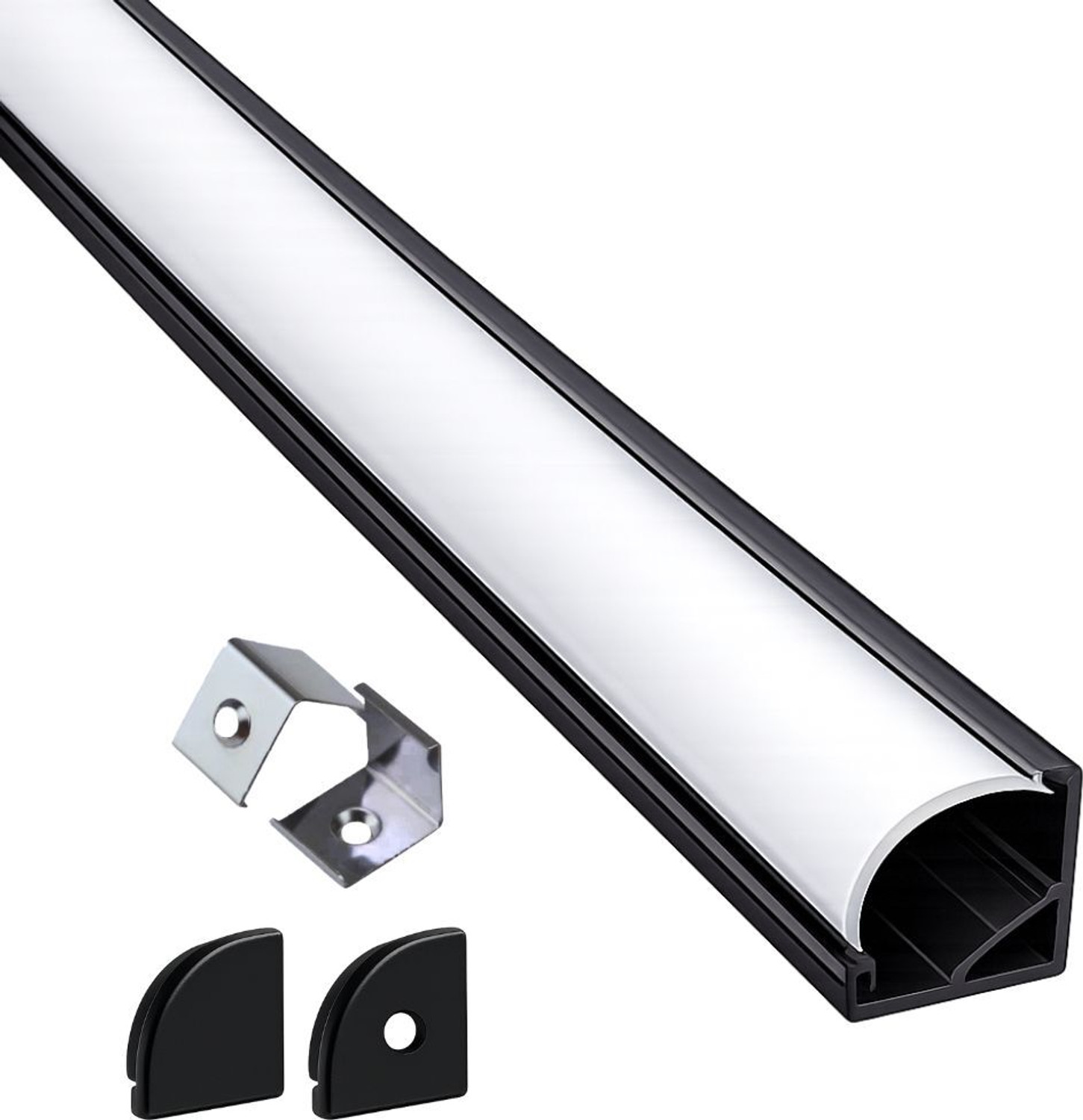 Image of AluBrightline AL-CORNER 16x16 (1meter) Black Led Profile Channel-PK1 0 W 1 cm Tube Light