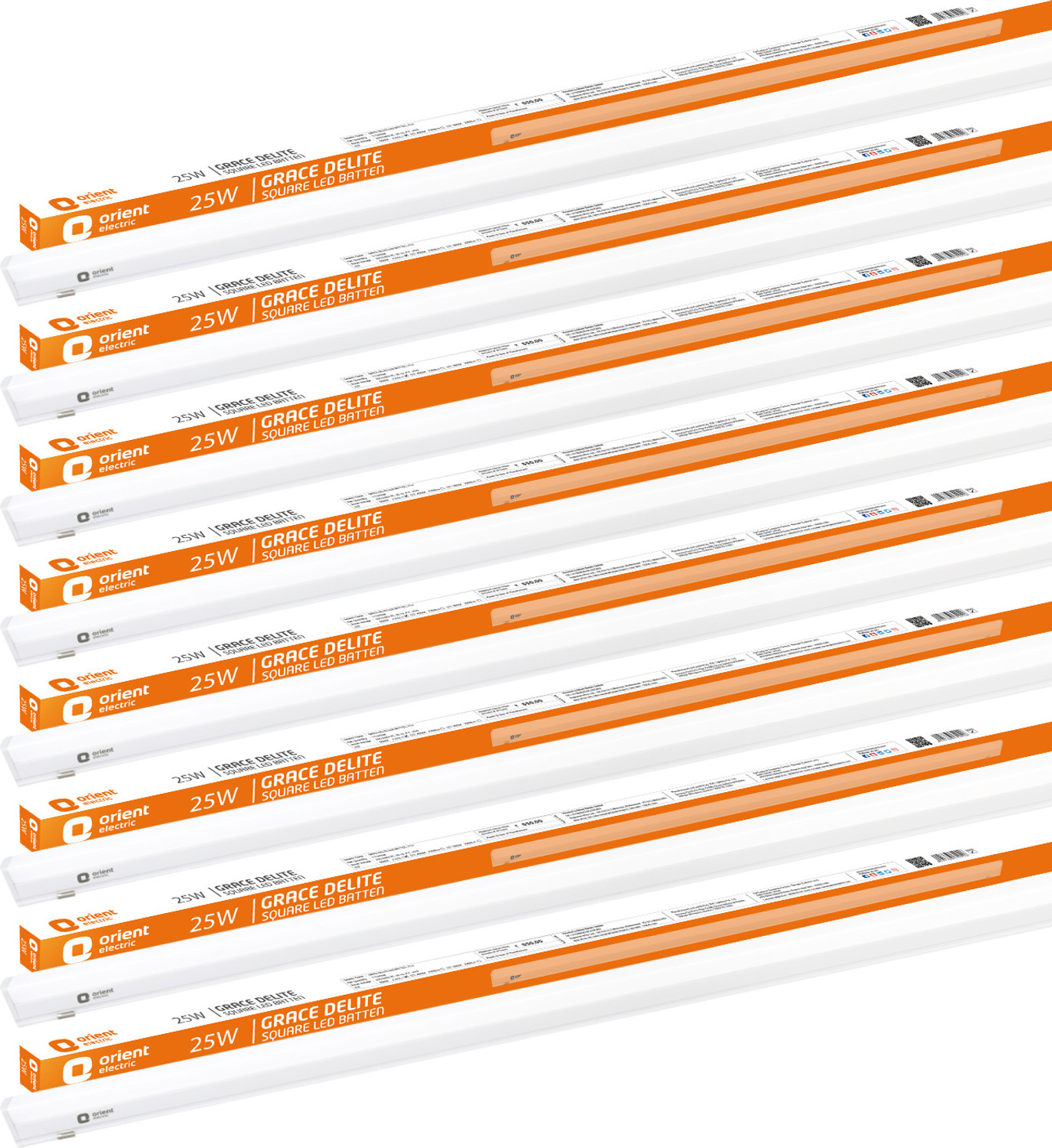 Image of Orient Electric Grace Delite Ultra Slim 25W Batten, Highly Efficient &Surge Protection 25 W 110 cm Tube Light (White, Pack of 8)